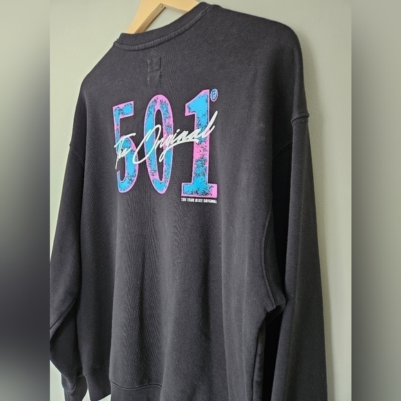 LEVI'S black and neon crewneck size Large  for men - Picture 3 of 7